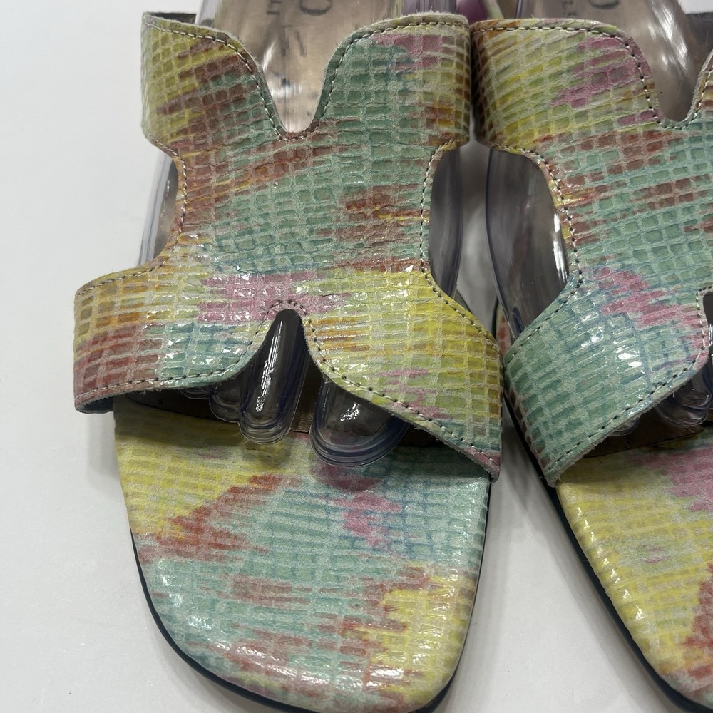 Mezzo By Vaneli Multicolored Slide Sandals Snake-Skin Print Pink Heel Women 10.5 - Picture 3 of 9